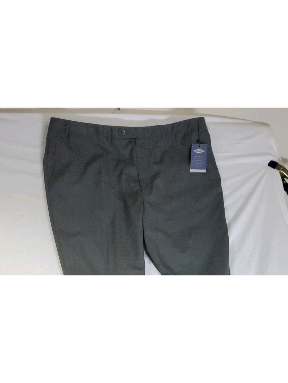 Hart Schaffner Marx New York 100% Wool Dress Pants 44R Unhemmed Gray $155 NWT - Picture 2 of 15